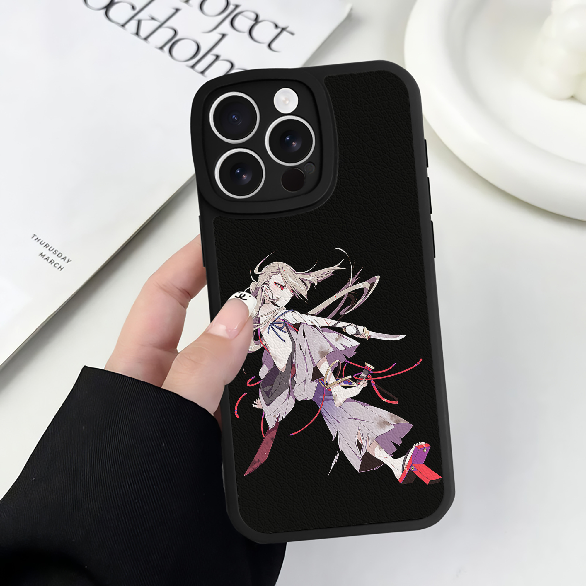 （画像用） 刀剣乱舞 Touken Ranbu 【iPhone 16シリーズ対応】シリコンスマホケース（レザー調） 材質：シリコン